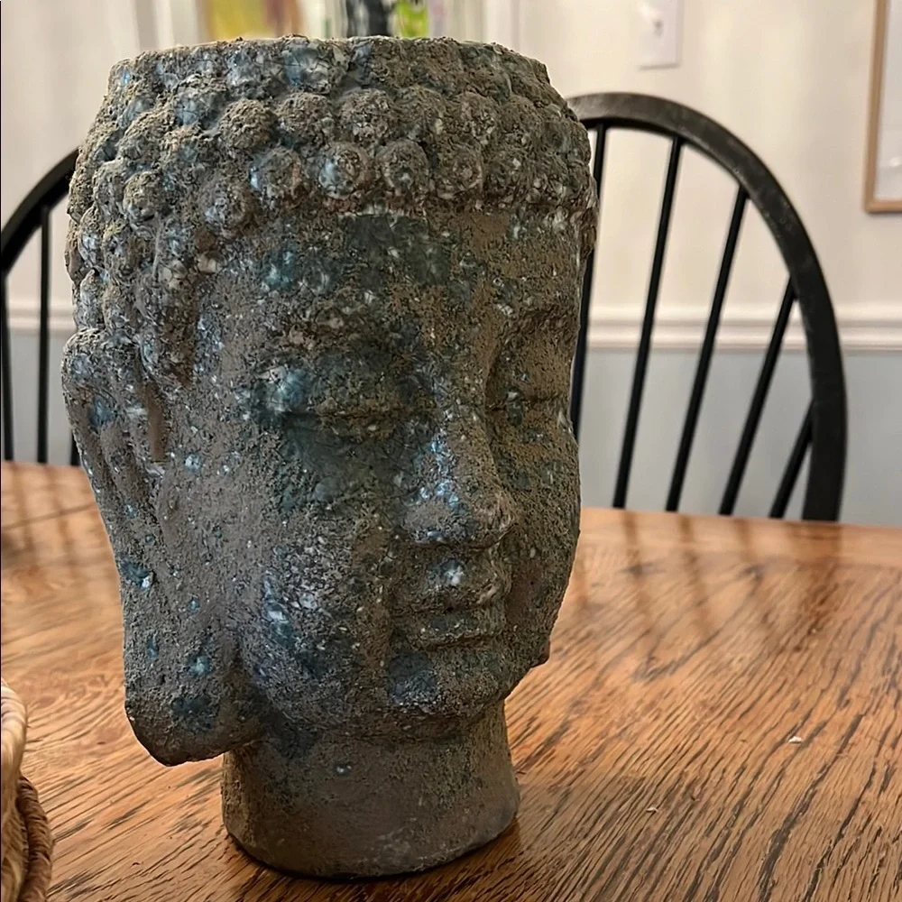 Crate&Barrel Stone Buddha Bohemian Planter Decor